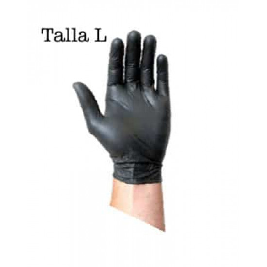 Nitrile Gloves Black Powder Free Box of 100 Size L