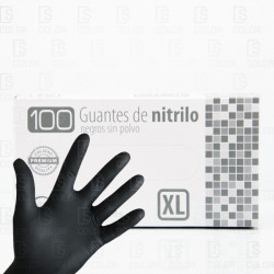 Nitrile Gloves Black Powder Free Box of 100 Size XL
